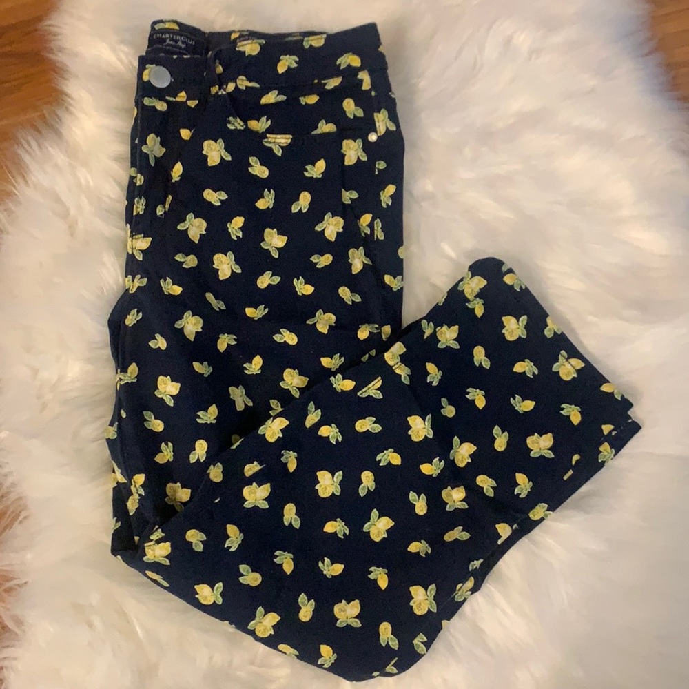 Navy blue lemon capris